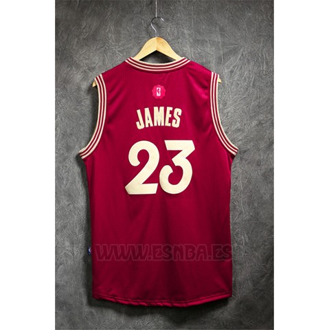 Camiseta Navidad 2015 Cleveland Cavaliers LeBron James #23 Rojo